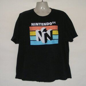 NINTENDO 64 Tshirt, XXL, Black, Short sleeve, Multicolor print, Crew neck Cotton